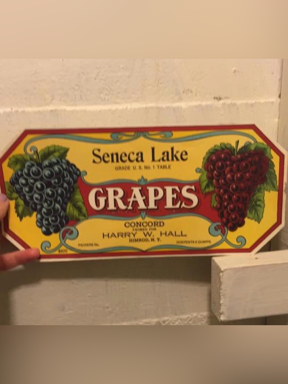 Finger Lakes Seneca Lake grape label from the early 1900’s.
